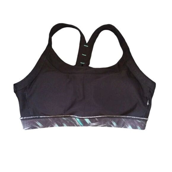 AVIA Black Green Design Print Sports Bra And Capri Leggings Set Medium - Picture 13 of 13